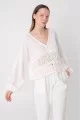 Arife Hanım Knitted Detailed Balloon Sleeve Blouse Arife Hanım Knitted Detailed Balloon Sleeve Blouse