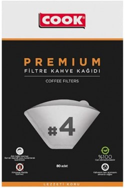 Premium Filtre Kahve Kağıdı - Ebat 4, 80 adet