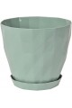 KRT2 Kristal Saksı Tabaklı Dekoratif Saksı, Gök Mavi, 13.5cm, 1.15 Litre