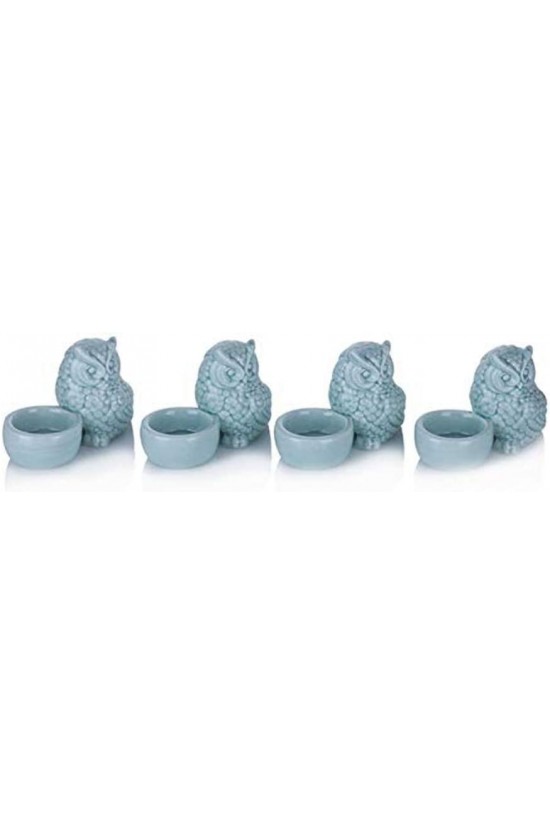4lü Yeşil Baykuşlu Mumluk, 11cm 4lü Yeşil Baykuşlu Mumluk, 11cm