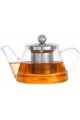 Infuseur à tisane en verre 500 ml - Théière avec passoire en acier