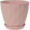 KRT1 Kristal Saksı Tabaklı Dekoratif Saksı, Pudra Pembe, 10.5cm, 0.6 Litre