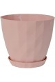 KRT1 Kristal Saksı Tabaklı Dekoratif Saksı, Pudra Pembe, 10.5cm, 0.6 Litre