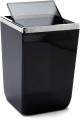 Biga Çöp Kovası, 6 Lt, 17,5 x 17,5 x 26 cm, Şeffaf Siyah/Krom