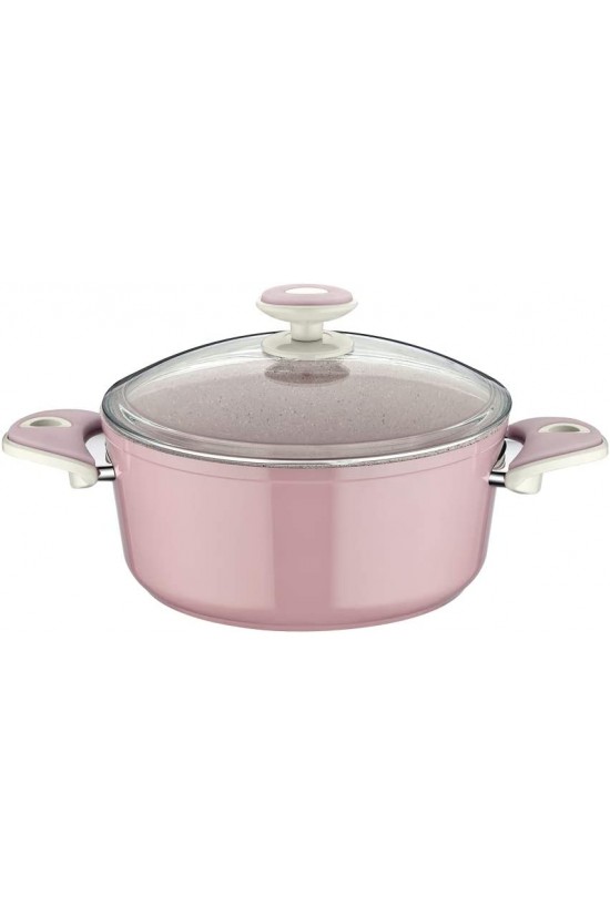 Granit Plus, 22 cm Derin Tencere, Pembe