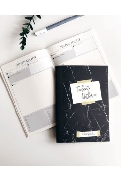 BKM297853 Carnet My Meeting Notes, couverture noire, 48 feuilles, 14 x 20 cm