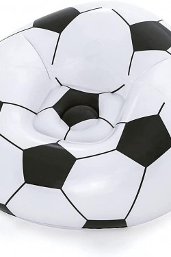 Up In & Over Beanless futbol topu koltuğu, 114 x 112 x 66 cm, futbol hava koltuğu, siyah/beyaz