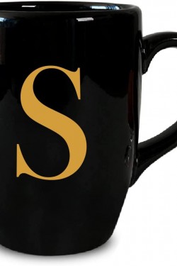 VIVAS S Buchstabe Schwarz Tasse Tasse Kaffeetasse Tasse Kaffeetasse