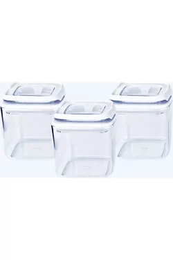 8683200800384 Lot de 3 conteneurs de stockage pour alimentation sous vide S carré 0,7 Lt, multicolore, moyen
