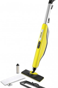 buharlı paspas SC 3 Upright EasyFix (tank dolumu başına yüzey performansı, yaklaşık 60 m2, 3 kademeli buhar miktarı ayarı, fiber zemin bezi Velcro