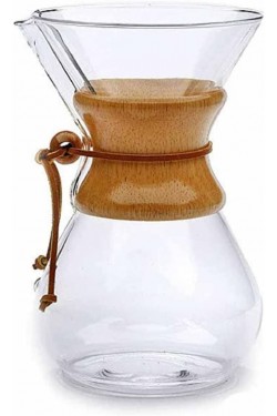 Cam Dripper Kahve Ekipmanı - Kahve Demleme Al - Cam Kahve Demleme - (*Chemex Benzeri) - 400 ml
