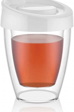 El Yakmaz Bardak Çift Katman Kapaklı Kahve Espresso Bardağı 380 ML