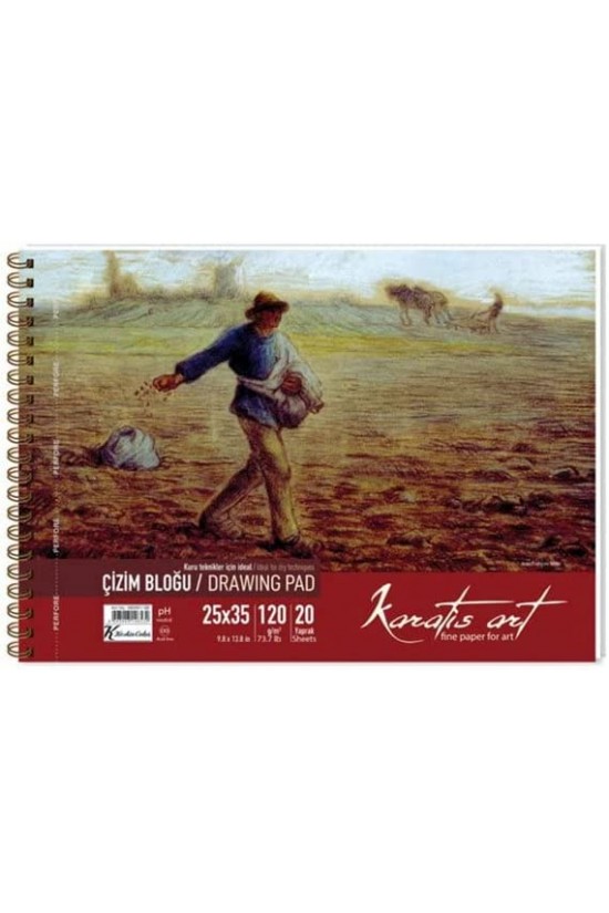 25x35 Spiralli Çizim Blok 120Gr/20 Yaprak