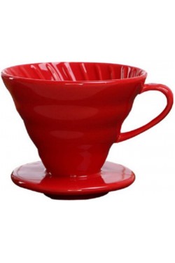 Ceramic Coffee Dripper - Porcelain Coffee Dripper - Coffee Infuser - Get Coffee - No: 2 - Red (*Similar to Hario V60)