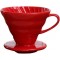 Kaffeetropfer aus Keramik – Kaffeetropfer aus Porzellan – Kaffee-Ei – Get Coffee – Nr.: 2 – Rot (*Ähnlich wie Hario V60)