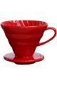 Ceramic Coffee Dripper - Porcelain Coffee Dripper - Coffee Infuser - Get Coffee - No: 2 - Red (*Similar to Hario V60)