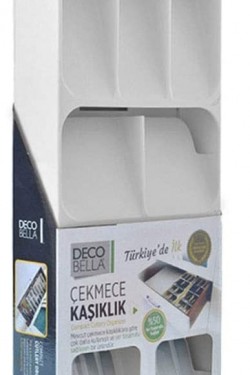 50804 9 Bölmeli Çekmece Kaşıklık, Beyaz