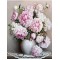 Beyaz Vazo Ve Çiçekler 2 Sayılarla Boyama S 40x50 Cm (TUVALE GERİLİ) 0060