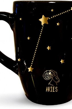 VIVAS Sternenkarte Widder Schwarze Tasse