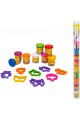 Crafy Oyun Hamur Set Mini 8Li Tüp Hamurlu/Şekilli Kalıplar Pvc Silindir 16D