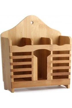 Bambu Tezgah Üstü Kaşıklık, 3 Bölmeli