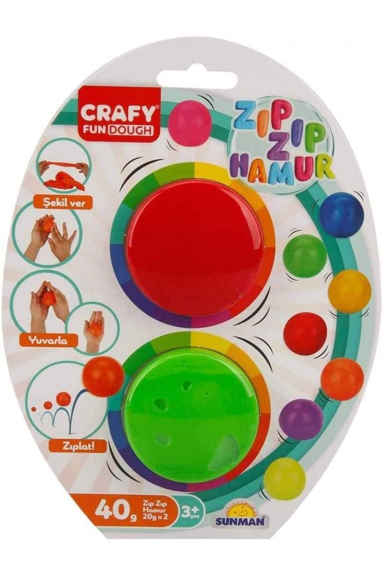 Crafy Oyun Hamuru Zip Zip 2Li 2X20Gr 4R Krtl