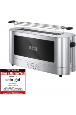 23380-56 Elegance Cam Ekmek Kızartma Makinesi, 2200 W, 2 Dilim, Paslanmaz Çelik, Gümüş