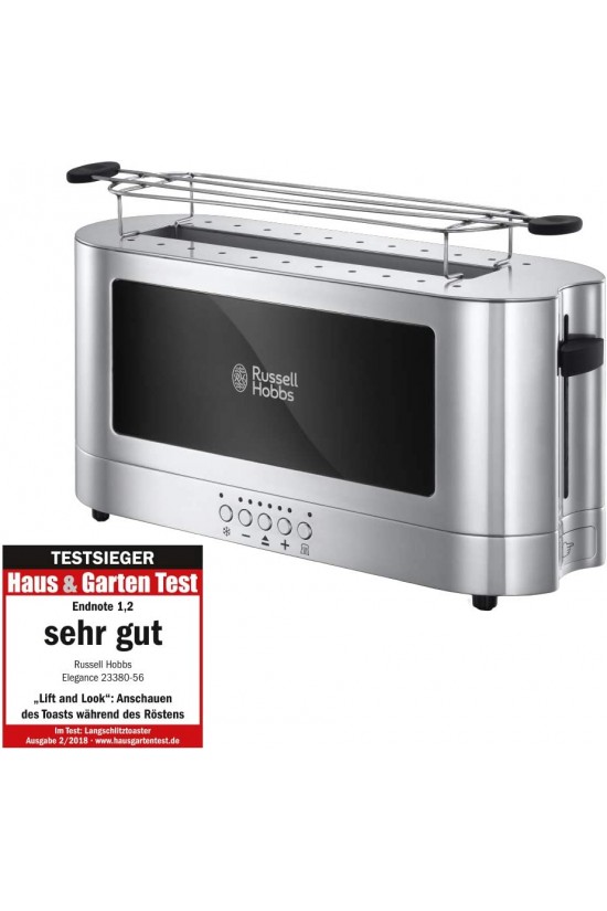 23380-56 Elegance Cam Ekmek Kızartma Makinesi, 2200 W, 2 Dilim, Paslanmaz Çelik, Gümüş