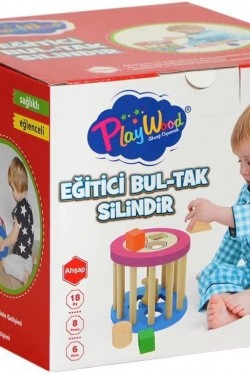 Playwood Ahşap Eğitici Silindir Bul - Tak