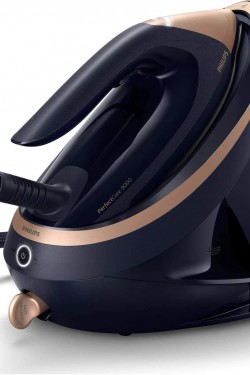 PerfectCare PSG9050/20 Dampfbügeleisen, automatische Einstellung der Sohlentemperatur, 3100 W, Marineblau-Gold