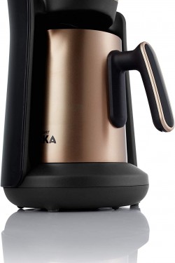 OK0010 OKKA Minio Pro Türk Kahvesi Makinesi, 4 Fincan, 480W, 16.5x16x22.5 cm, Paslanmaz Çelik, Bakır
