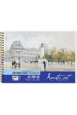 Bloc multi-usage spirale A5 200gr/40 feuilles