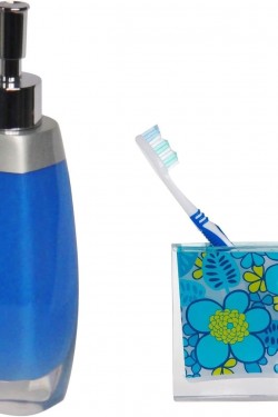 SIVI SABUNLUK,DİŞ FIRÇALIK 2 Lİ BANYO S,GRİ MAVİ VE ÇİÇEKLİ