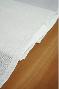 Tapis de passage lin argenté écru 45x150