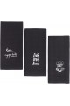 Tea Towel Siyah Masterchef 3lü Muk Peçete S, Nakışlı Kurulama Bezi(3*50x70), 200-004-BNK-TEA00004