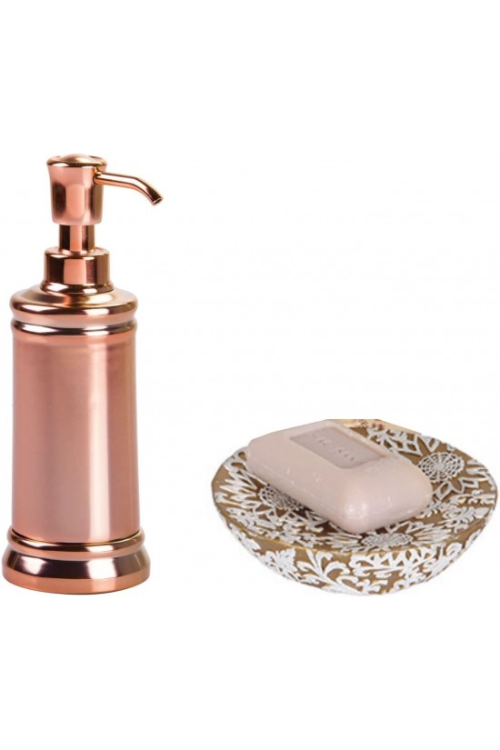 SIVI SABUNLUK VE SABUNLUK 2 Lİ BANYO S,BAKIR VE ALTIN İŞLEMELİ SIVI SABUNLUK VE SABUNLUK 2 Lİ BANYO S,BAKIR VE ALTIN İŞLEMELİ