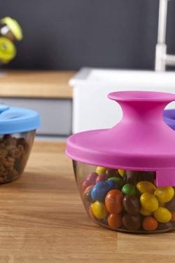 BND237 Candy Bowl Silikon Kapaklı Kavanoz