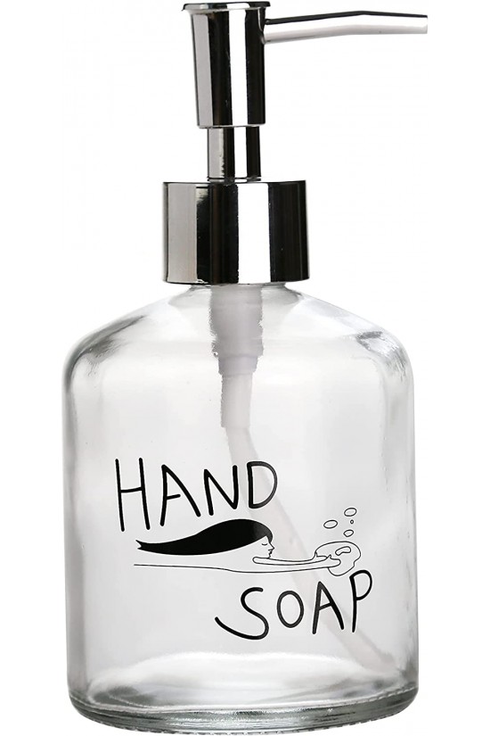 Cam Sıvı Sabunluk,El Sabunu Yazılı 300ml 7,6x15,5cm Cam Sıvı Sabunluk,El Sabunu Yazılı 300ml 7,6x15,5cm