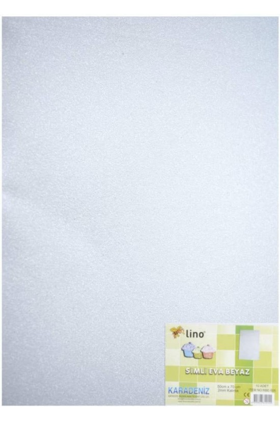 Lino Eva 50 x 70 cm Beyaz 2 mm Simli
