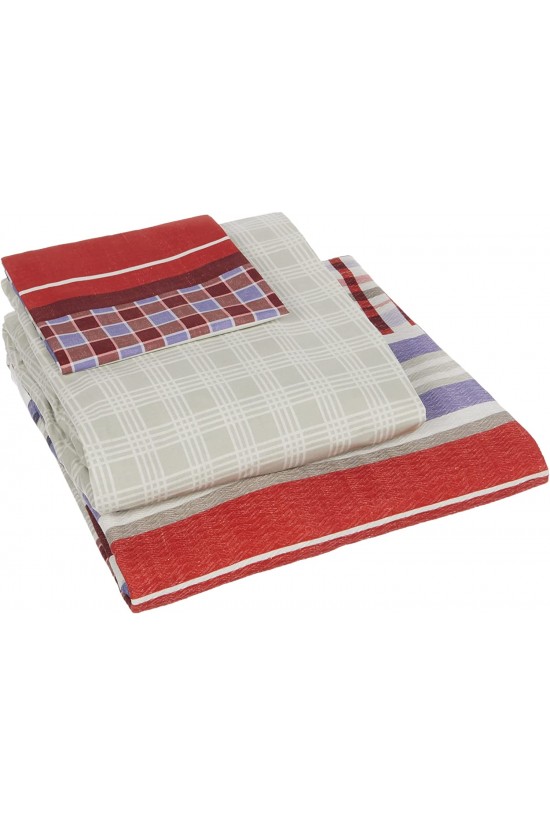 1000037471004 Theo Single Pique Set, Weinrot
