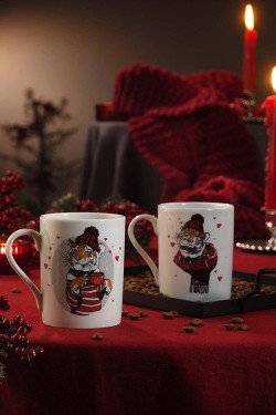Forest Double Mug Tasse Tigre de Noël 11907