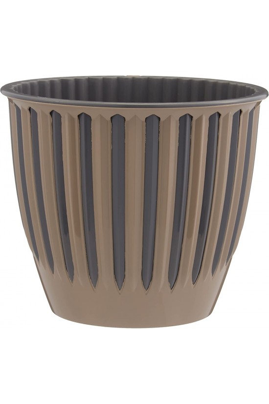 PYN4 Klavier-Blumentopf, dekorativer Topf mit Einsatzplatte, Mokka, 16,8 cm, 1,9 Liter PYN4 Klavier-Blumentopf, dekorativer Topf mit Einsatzplatte, Mokka, 16,8 cm, 1,9 Liter