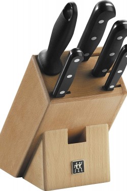 TWIN Gourmet, 6 Parça Blok Bıçak S - Doğal Ahşap Bloklu