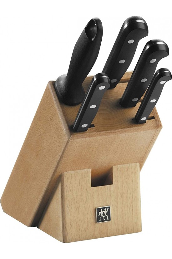 TWIN Gourmet, 6 Parça Blok Bıçak S - Doğal Ahşap Bloklu TWIN Gourmet, 6 Parça Blok Bıçak S - Doğal Ahşap Bloklu