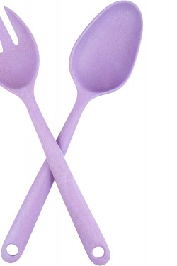 Salata Kaşık,Çatal S Bambu Çevreci Model,Mor