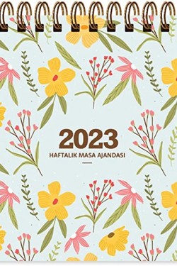 2023 AJ-65 Haftalık Masa Ajandası, Sarı Çiçek, 12x33,5 cm