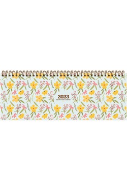 2023 AJ-65 Haftalık Masa Ajandası, Sarı Çiçek, 12x33,5 cm