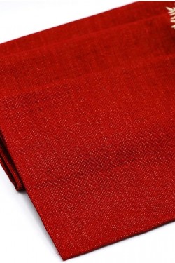 Silberner Leinenläufer Rot 45x200