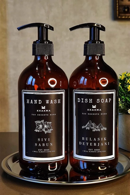 Çelik Stantlı 2'Li Sıvı Sabun Bulaşık Deterjanı Şişesi S, 500Ml Çelik Stantlı 2'Li Sıvı Sabun Bulaşık Deterjanı Şişesi S, 500Ml