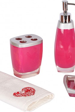 Gri Pembe 3 Lü Banyo S Poliresin